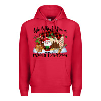 Cardinal We whisk you a Merry Christmas Premium Hoodie - NancyCooperArtShop