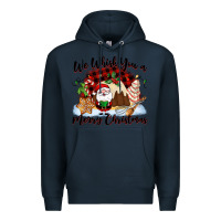 Navy We whisk you a Merry Christmas Premium Hoodie - NancyCooperArtShop