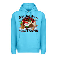 Ocean Blue We whisk you a Merry Christmas Premium Hoodie - NancyCooperArtShop