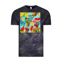 Cloud Black fruits tie dye seamless pattern Vintage Tee - Zillion Design Studio