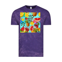 Cloud Purple fruits tie dye seamless pattern Vintage Tee - Zillion Design Studio
