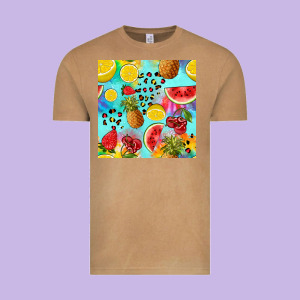 Fruits Tie Dye Seamless Pattern Vintage Tee Designed By Zillion Design Studio