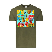 Vintage Olive fruits tie dye seamless pattern Vintage Tee - Zillion Design Studio