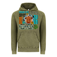 Vintage Olive highland cattle Vintage Hoodie - texasbilliewilder