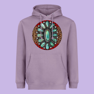 Turquoise Gemstone Christmas Ornament Heavyweight Hoodie Designed By Jasminsmagicworld