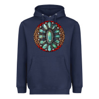 Navy turquoise gemstone christmas ornament Heavyweight Hoodie - Jasminsmagicworld
