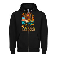 Black thankful grateful blessed turkey Zipper Hoodie - Artiststas