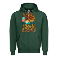 Sports Green thankful grateful blessed turkey Zipper Hoodie - Artiststas