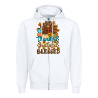 White thankful grateful blessed turkey Zipper Hoodie - Artiststas