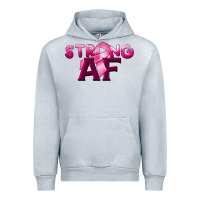Heather Grey strong af breast cancer Urban Hoodie - BarkalooDesign