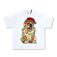 White christmas bulldog Urban Heavy Tee - RanaPortraitStore