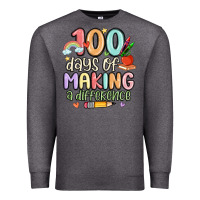 Charcoal Heather 100 days of making a difference Premium Sweatshirt - MaliasSmallBusiness