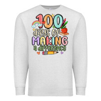 Oatmeal Heather 100 days of making a difference Premium Sweatshirt - MaliasSmallBusiness