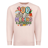 Pale Pink 100 days of making a difference Premium Sweatshirt - MaliasSmallBusiness