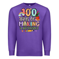 Purple 100 days of making a difference Premium Sweatshirt - MaliasSmallBusiness
