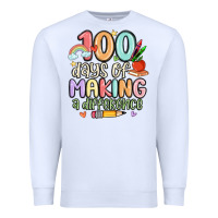White 100 days of making a difference Premium Sweatshirt - MaliasSmallBusiness