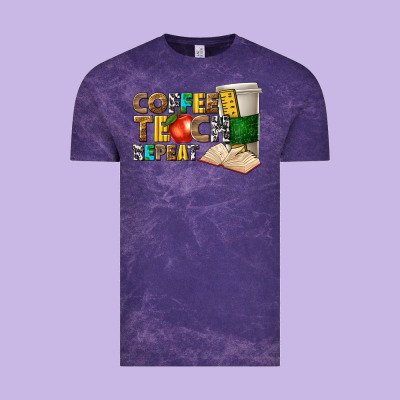 Coffee Teach Repeat Vintage Tee Designed By Texasbilliewilder