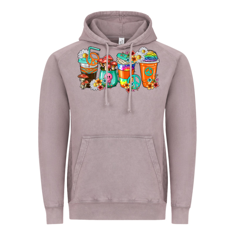 Hippie Coffee Cups Vintage Hoodie by texasbilliewilder | Teevron