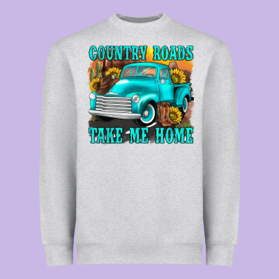 Country Roads Take Me Home Western Heavyweight Sweatshirt Designed By Texasbilliewilder