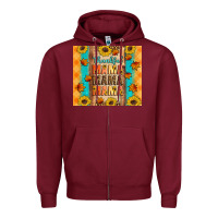 Burgundy Thankful mama mama mama Zipper Hoodie - Artiststas
