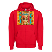 Red Thankful mama mama mama Zipper Hoodie - Artiststas