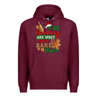 Burgundy The holidays are what you bake them Premium Hoodie - NancyCooperArtShop