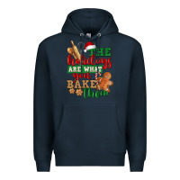 Navy The holidays are what you bake them Premium Hoodie - NancyCooperArtShop