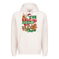 Pale Pink The holidays are what you bake them Premium Hoodie - NancyCooperArtShop