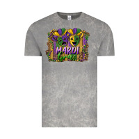 Cloud Rock mardi gras mask with leopard background Vintage Tee - RanaPortraitStore