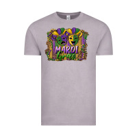 Vintage Zinc mardi gras mask with leopard background Vintage Tee - RanaPortraitStore
