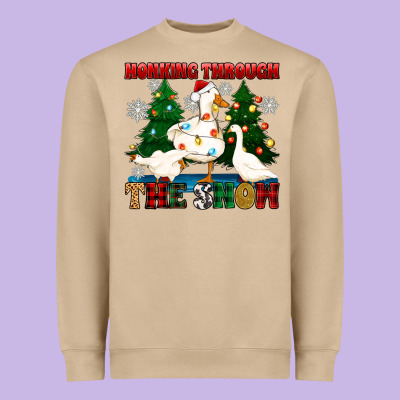 Honking Through The Snow Heavyweight Sweatshirt Designed By Zillion Design Studio