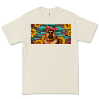 Bone german shepherd with sunflowers license plate Premium Tee - Artiststas