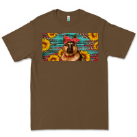 Cacao german shepherd with sunflowers license plate Premium Tee - Artiststas