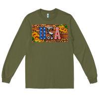 Army Green usa sunflowers license plate Long Sleeve Tee - HRA Design Shop