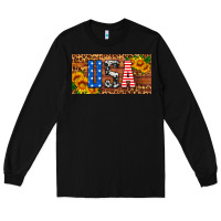 Usa Sunflowers License Plate Long Sleeve Tee | Teevron
