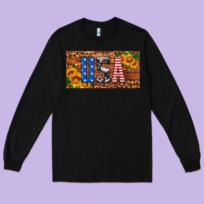 Usa Sunflowers License Plate Long Sleeve Tee Designed By Hra Design Shop