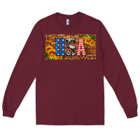 Burgundy usa sunflowers license plate Long Sleeve Tee - HRA Design Shop