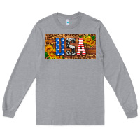 Heather Grey usa sunflowers license plate Long Sleeve Tee - HRA Design Shop