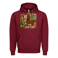 Burgundy Hereford cactus sunflower Zipper Hoodie - JahusDesignShop