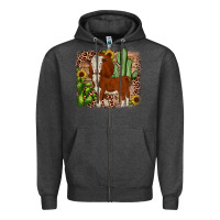 Charcoal Heather Hereford cactus sunflower Zipper Hoodie - JahusDesignShop