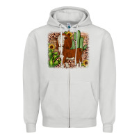 Dove Grey Hereford cactus sunflower Zipper Hoodie - JahusDesignShop