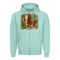 Seafoam Hereford cactus sunflower Zipper Hoodie - JahusDesignShop
