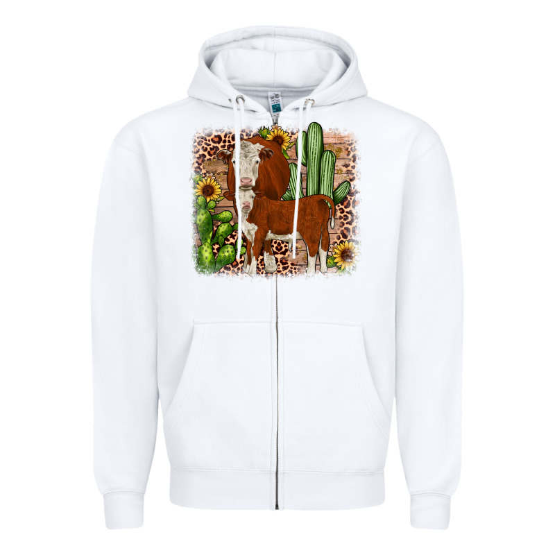 Hereford Cactus Sunflower Zipper Hoodie by JahusDesignShop | Teevron