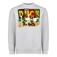 Heather Grey christmas duck the halls Heavyweight Sweatshirt - Zillion Design Studio
