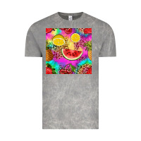 Cloud Rock fruits leopard tie dye seamless pattern Vintage Tee - Zillion Design Studio