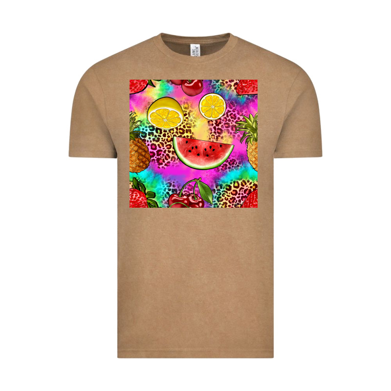 Fruits Leopard Tie Dye Seamless Pattern Vintage Tee by Zillion Design Studio | Teevron