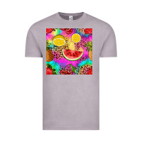 Vintage Zinc fruits leopard tie dye seamless pattern Vintage Tee - Zillion Design Studio