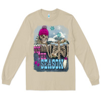 Mushroom Winter tis the season skeleton Long Sleeve Tee - FaDigitalArtStudio