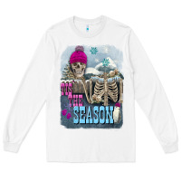 White Winter tis the season skeleton Long Sleeve Tee - FaDigitalArtStudio