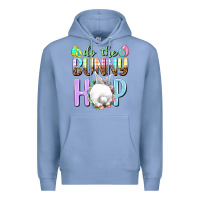 Colony Blue Do the bunny hop Premium Hoodie - NancyCooperArtShop